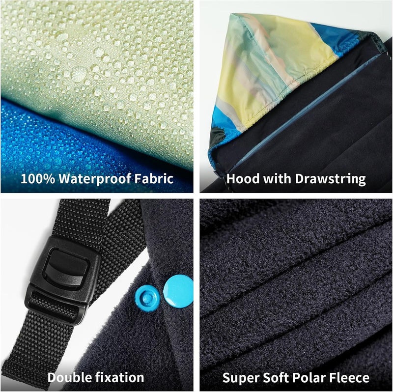 hotkoko Hooded Stadium Blanket, Waterproof Fleece Wearable Camping Blanket - Image 4